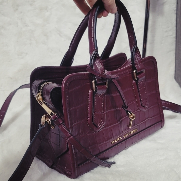 Marc Jacobs NWT Satchel Shoulder Bag Crossbody Handbag Purse Croc Embossed - Picture 10 of 12